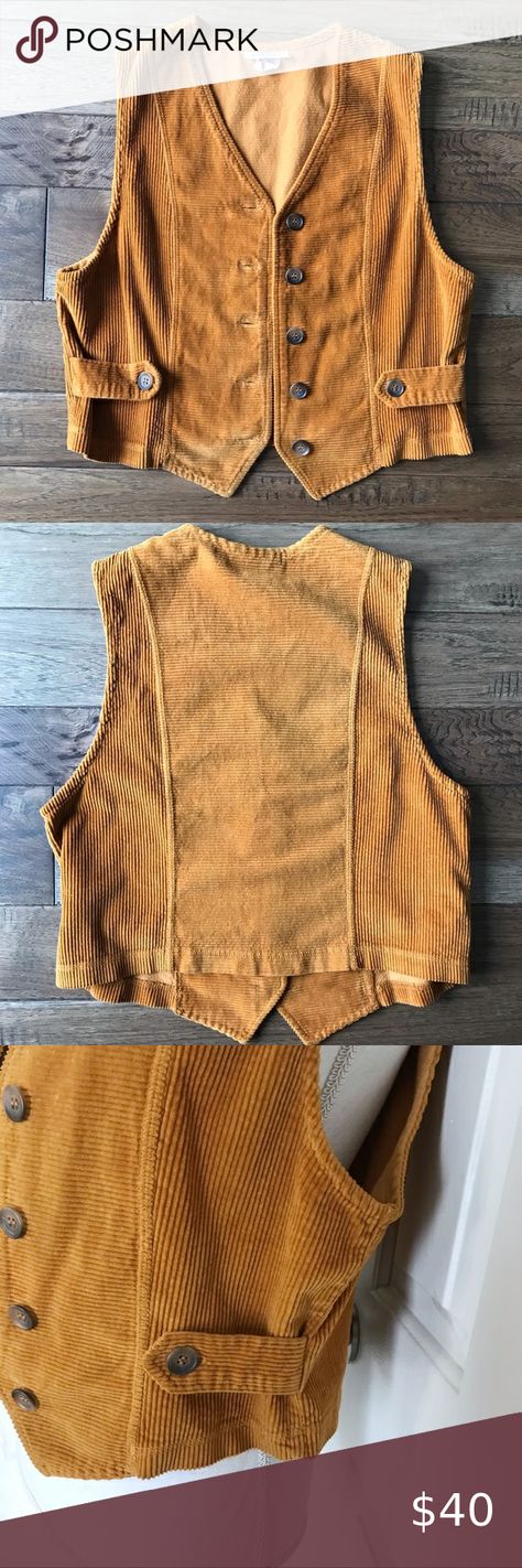 VINTAGE mustard wide wale corduroy vest small Courdory Vest Outfit, Corduroy Vest Outfit Women, Plaid Sweater Vest, Vintage Leather Vest, Green Sweater Vest, Special Outfits, Corduroy Vest, Wide Wale Corduroy, Boiled Wool Jacket