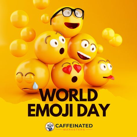 Happy World Emoji Day! 🎉🌍🎉 caffeinatedmarketers.com #socialmediamanagement #socialmedia #webdesign Emoji Day, World Emoji, World Emoji Day, Weekend Quotes, Emoji Love, Emoji Art, Canva Tutorial, Love My Kids, July 17