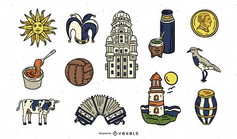 Handdrawn Uruguay Elements Pack #AD , #affiliate, #Aff, #Uruguay, #Elements, #Pack, #Handdrawn Uruguay Tattoo Ideas, Uruguay Culture, Uruguay Aesthetic, T Shirt Designs Graphics, Wedding Stationary Design, Unique Stickers, Traditional Tattoo Art, T Shirt Art, Koh Tao