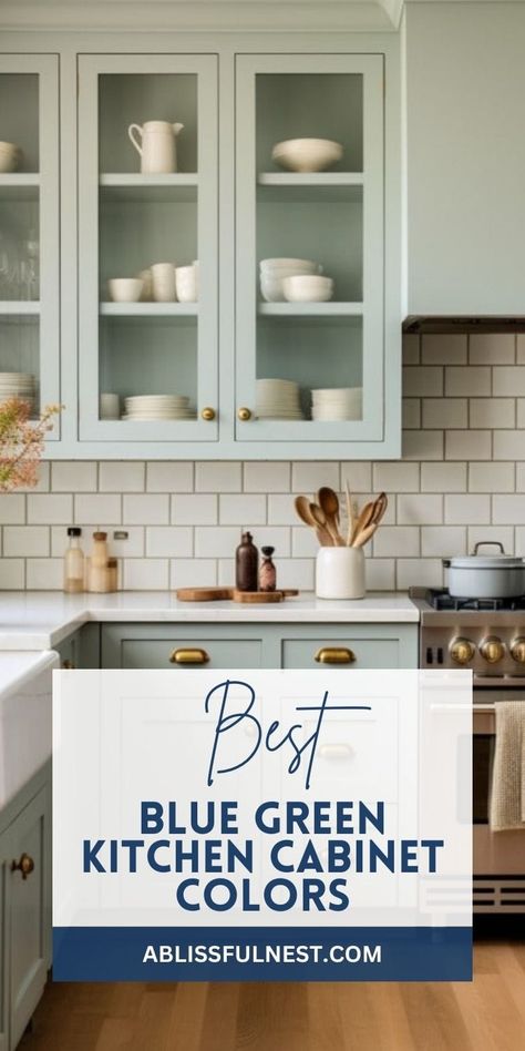 Best Blue Green Cabinet Paint Colors, Duck Egg Blue Cabinets, Seafoam Cabinets Kitchen, Beach Glass Kitchen Cabinets, Beach Glass Cabinets, Seafoam Kitchen Cabinets, Coastal Cabinet Colors, Painting Kitchen Cabinets Blue, Sea Salt Cabinets