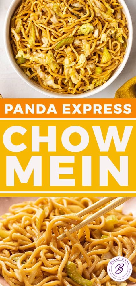 Copycat Panda Chow Mein, Orange Chicken And Chow Mein Recipe, Cho Mein Recipe Panda Express, Chow Mein And Orange Chicken, Cho Main Noodles Chow Mein, Panda Noodle Recipe, Panda Express Chow Main, How To Make Chow Mein Noodles Easy, Easy Chow Mein Noodles