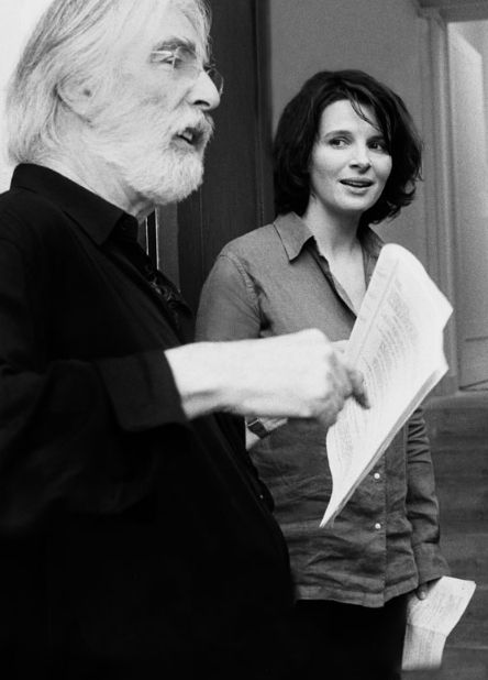 Michael Haneke and Juliette Binoche Michael Haneke, Robert Bresson, Jacques Tati, Lars Von Trier, Movie Making, Juliette Binoche, Roman Polanski, Cartoon Tv Shows, Wonder Women