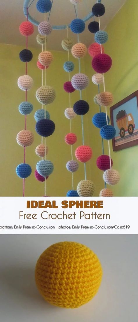 How To Crochet Balls Free Pattern, Crochet Crib Mobile Free Pattern, Crochet Solar System Pattern, Planet Crochet Patterns Free, Crochet Planets Free Pattern, Crochet Planets Solar System Pattern, Amigurumi Ball Free Pattern, Sphere Crochet Pattern, How To Crochet A Sphere