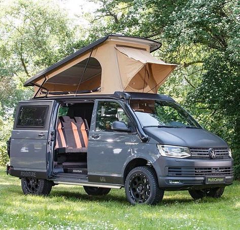 The BEAST is unleashed! A pretty solid T6 by @multicamper_adventure ...#volkswagen#vwt6#vw#delta4x4#bulli#t5#vwt5 Vw California Camper, Vw Transporter Campervan, Vw Kampeerwagens, T6 California Beach, Volkswagen Germany, Vw California T6, Vw California Beach, Vw Caddy Maxi, 4x4 Camper Van