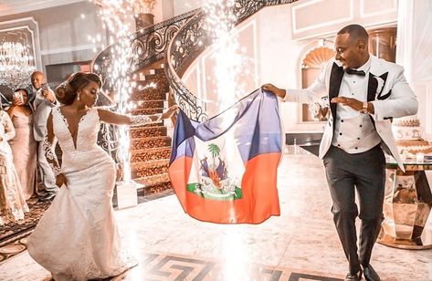 Haitian Wedding, Haitian Flag Day, Groomsmen Tuxedos, Haitian Flag, Flag Day, Caribbean Wedding, Bride Magazine, Bridal Party Dresses, Brides Magazine