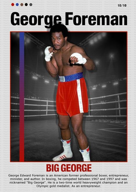 George Foreman George Foreman Boxing, Sports Illustrations Art, Boxing Images, Boxing History, Karate Martial Arts, Rare Occasions, George Foreman, Professional Boxer, Vintage Pics