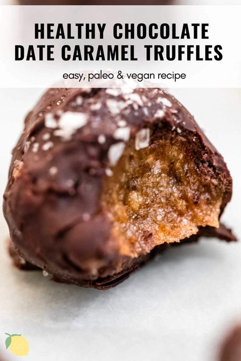 Sweet Balls, Caramel Truffles, Gluten Free Chocolate Cupcakes, Date Caramel, Vegan Truffles, Pitted Dates, Caramel Filling, Caramel Truffle, Paleo Recipe