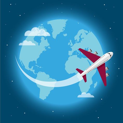 Aeroplane Background, Plane At Night, Background Air, Place Wallpaper, Plane Vector, World Clipart, Dream Background, Unique Vehicles, Traveling Around The World