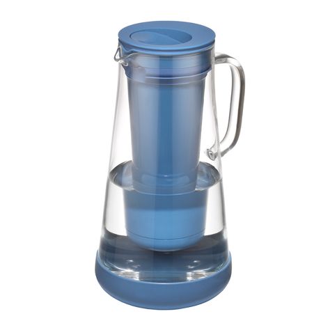 LifeStraw Home 7-Cup Glass Pitcher with Base | The Container Store College Kitchen Essentials, Shop Fridge, Tool Chest Organization, Forever Chemicals, Organization Bins, Food Storage Cabinet, Best Water Filter, Efficient Kitchen, Stormy Blue