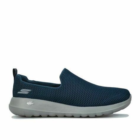 Men's Skechers Go Walk Max Slip On Cushioned Breathable Trainer In Blue Women Skechers Shoes, Straw Shoes, Mens Fashion Casual Shoes, Skechers Go Walk, Mens Skechers, Comfortable Walking Shoes, Slip On Trainers, Sneakers Men Fashion, Skechers Shoes