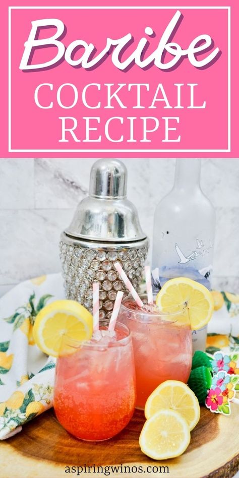 Barbie Cocktail Recipe | Barbie Movie Drink | Barbie Themed Cocktails | Barbieland | Kenergy | Barbie Movie | Pink Cocktail | Sweet Cocktail Recipe #summerdrinks #barbiecocktail #barbie #cocktailidea Barbie Drink, Barbie Cocktail, Sweet Cocktail, Themed Cocktails, Peach Syrup, Sweet Cocktails, Wine Education, Pink Cocktails, Cocktail Garnish