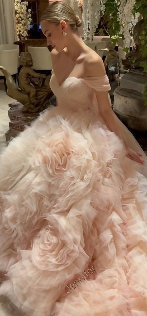 Pink And White Ball Gown, Pink Dress Royal, Blush Ball Gown, Unique Gown Design, Elaborate Wedding Dress, Pink Bride Dress, Morilee Wedding Dresses, Pink Bridal Gown, Romantic Gown