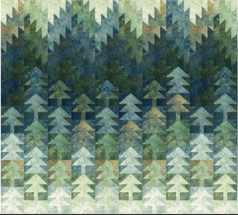 Misted Pines 2.0 Quilt PATTERN by Patti's Patchwork Ombre Trees Multiple Sizes PC-304 - Etsy Evergreen Landscape, Mountain Quilts, Cottage Quilt, Landscape Quilt, House Quilts, Tree Quilt, King Size Quilt, Stonehenge, Winter Solstice