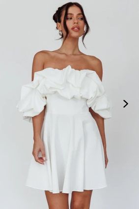 Selfie Leslie review - Is legit or scam? Let's find out! - miss mv Mini Dress White, Bridal Shower Dress, Off Shoulder Fashion, Shower Dresses, Engagement Dresses, White Off Shoulder, Reception Dress, Trending Fashion, Bridal Outfits