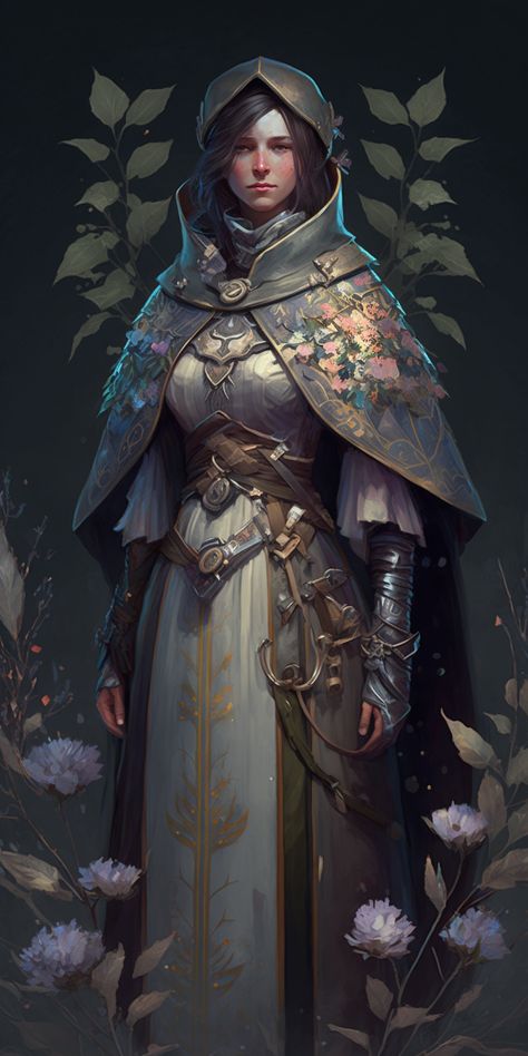 Nature Domain Cleric, Female Cleric Art, Female Cleric Dnd, Dnd Royalty, D&d Cleric, Dnd Priest, Fantasy Priest, Nature Cleric, Cleric Rpg