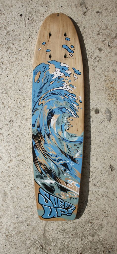 Ocean Skateboard Design, Skateboard Art Aesthetic, Posca Skateboard, Skateboard Deck Ideas, Customised Skateboard, Skateboard Painting Ideas Aesthetic, Diy Skateboard Deck, Art On Skateboard, Cool Skateboards Designs