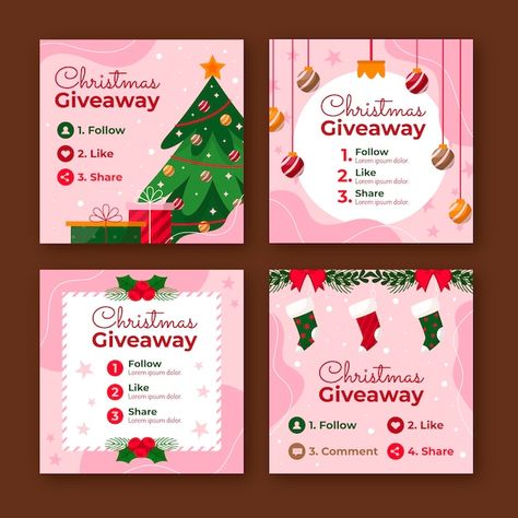 Giveaway Instagram Posts, Christmas Marketing, Christmas Giveaway, Graphic Design Assets, Christmas Giveaways, Publicidad Creativa, Christmas Ad, Christmas Graphics, Free Instagram