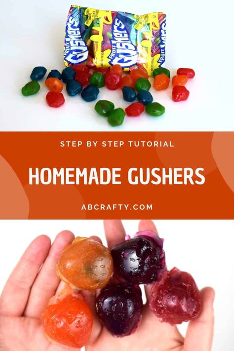 Easy Candies To Make, Gummy Candy Recipes Homemade, Gushers Recipe, Crystal Candy Recipe, Gum Recipe, Sweets Business, Fruit Gushers, Easy Diy Candy, Home Made Candy