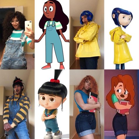 Yes Cartoon Characters To Dress Up As, Cartoon Character Outfits Spirit Week, Character Outfits Spirit Week, Easy Character Day Outfits, Character Day Spirit Week, Easy Cartoon Characters, Cartoon Halloween Costumes, Coraline Costume, Character Day