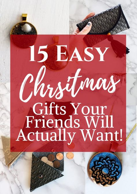 These 17 DIY Christmas Gifts that people actually want to recieve are actually simple to make. Create your own stocking stuffers for adults and women and thoughtful presents for neighbors and friends. #diygifts #diychristmas #stockingstuffer Low Budget Gift Ideas For Friends, Simple Christmas Gifts For Family Budget, Quick Diy Christmas Decorations, Christmas Gifts For Friends Women Budget, Homesde Gifts Sumple For Mom, Homemade Gifts For Under $10 Doller Store, Quick Diy Christmas Gifts, Unique Christmas Gifts Diy, Christmas Gifts Diy Homemade