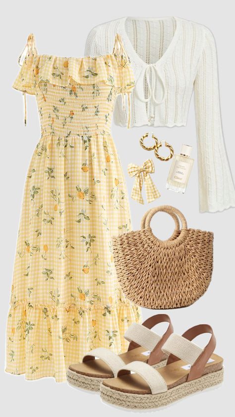 Summer Outfits Aesthetic Vintage, Outfits Aesthetic Vintage, Summer Outfit Dress, Shuffles Summer, Outfits For School Summer, Surfergirl Style, Cute Church Outfits, Vintage Summer Outfits, Tv Wall Decor Ideas