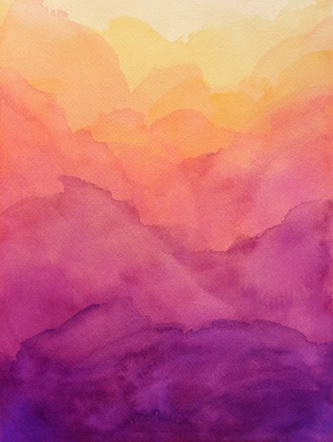 Watercolor Gradient Background, Watercolour Wash Background, Watercolour Background Ideas, Watercolor Styles, Reverse Coloring, Colorful Sunrise, Abstract Watercolor Background, Gradient Art, Watercolour Background