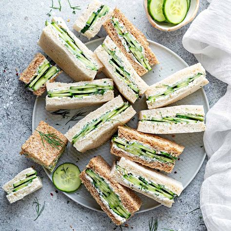 Cream Cheese Cucumber, Cucumber Sandwiches Recipes, Cucumber Sandwich, Cream Cheese Sandwiches, Cucumber Tea Sandwiches, North Indian Recipes, Avocado Toast Recipe, Cucumber Tomato Salad, Tea Snacks