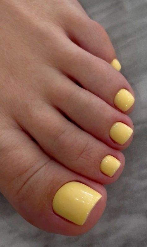 Yellow Toes Nails, Pedicure Ideas Yellow, Yellow Pedicure Toenails, Yellow Pedicure, Yellow Toes, Orange Toes, Yellow Toenails, Orange Toe Nails, Yellow Toe Nails