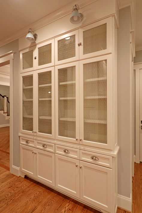 Wall To Wall China Cabinet, Custom China Cabinet, Build In China Cabinet, Built In Pantry Ideas, Built Pantry, Built In Pantry Cabinet Wall, Built In China Cabinet, Dining Room Built In, Built In Hutch