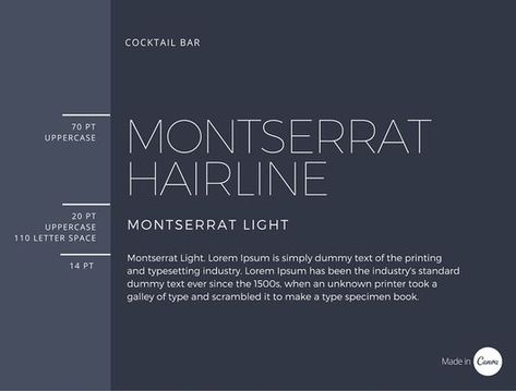 Best font combinations and typeface pairings guide - 25 Montserrat Font, Font Combination, Website Fonts, Light Font, Business Fonts, Font Combos, Font Pairings, Script Typeface, Cocktails Bar