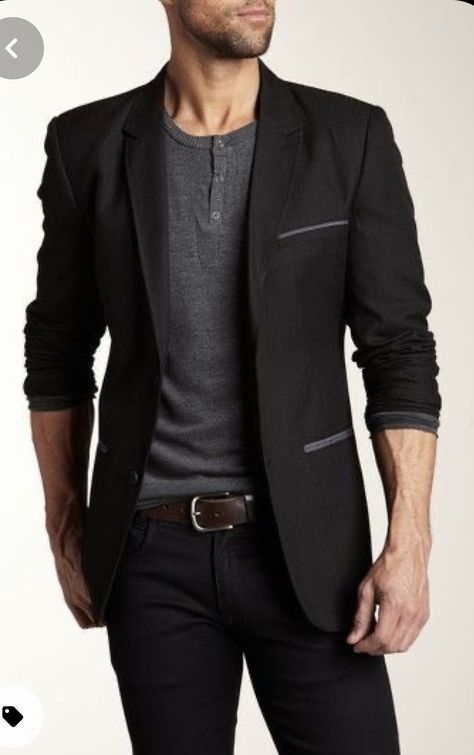 How To Wear Blazers, Mens Fashion Smart, Elegante Casual, Black Suit, Well Dressed Men, Blazers For Men, Men Looks, Fashion Mode, Black Blazer