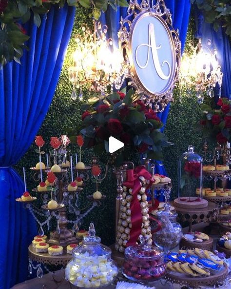 Bizzie Bee Creations on Instagram: "Beauty and the Beast Dessert Table designed by @bizziebeecreations || wood and gold cuts by @Wolfelaserengraving || decretive cookies by @mysweettooth323 || macaroons by @leparadismacaron #quinceañera #quince #quinceanera #beautyandthebeast #sweet15 #sweet16 #party #partytime #partyideas #partystylist #partystyling #partyinspo #eventplanner #event #events #eventstyling #eventstylist #decor #decorations #inspiration #candybuffet #desserttable #weddinginspiration #wedding #babyshower #bridalshower #birthday #catchmyparty" Beauty And The Beast Quinceanera Backdrop, Beauty And The Beast Wedding Table, Beauty And The Beast Sweet 16 Theme, Beauty And The Beast Balloon Garland, Beauty And The Beast Sweet 16, Beauty And The Beast Quinceanera, Red And Gold Quince, Beauty And The Beast Quince, Beauty And The Beast Wedding Theme