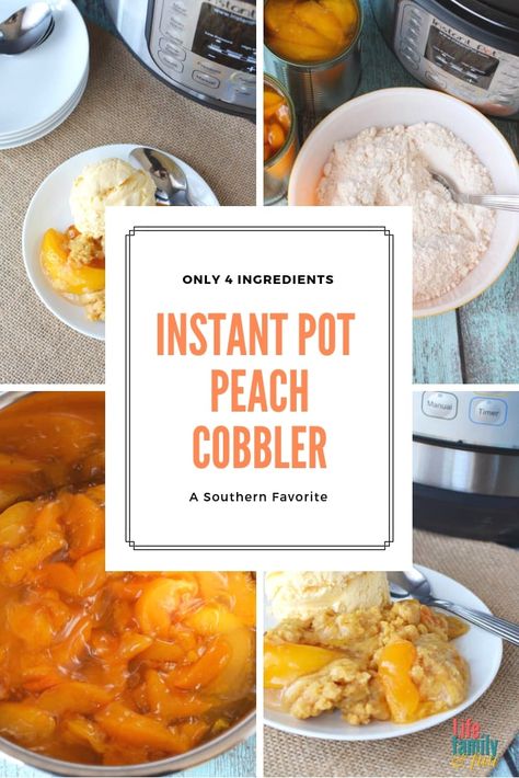 Instant Pot Peach Cobbler, Cobbler Peach, Instant Pots, Easy Peach Cobbler Recipe, Pot Food, Kitchen Tricks, Chicken Dumplings, Peach Cobbler Easy, Dumplings Recipe