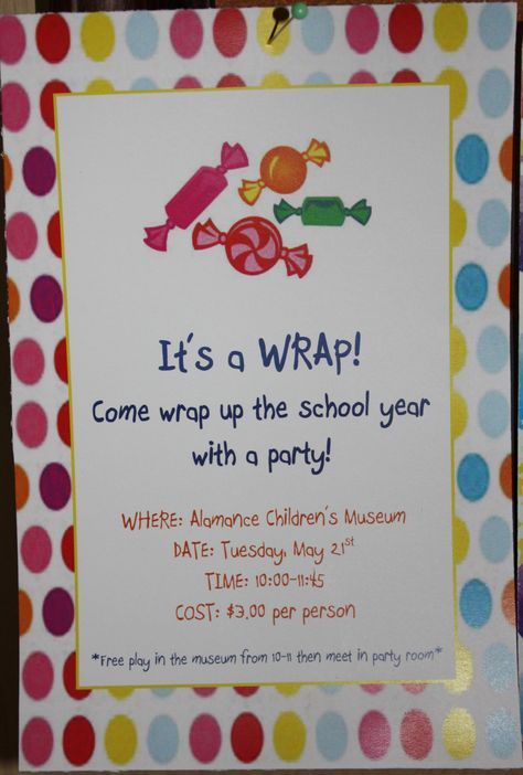 Invitations I designed for my daughters end of the school year party! It's a WRAP! candy/sweets theme! Kindergarten Graduation Invitations, End Of The Year Celebration, Preschool Graduation Party, First Grade Crafts, Teacher Party, 5th Grade Graduation, End Of Year Party, Graduation Invitations Template, Preschool Graduation