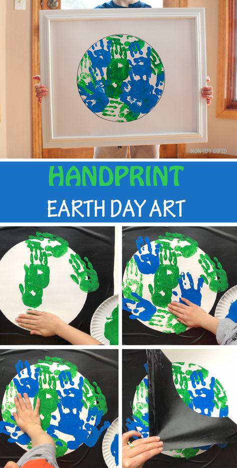 Handprint Earth Day art project for kids. Perfect Earth classroom craft for toddlers and preschoolers. #EarthDay #handprint Handprint Earth, Earth Day Art, Craft For Toddlers, Earth Day Projects, April Crafts, Art Project For Kids, Toddler Art Projects, Earth Day Crafts, Earth Day Activities