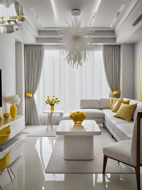 Colourful Living Room Decor, White Room Decor, Living Room Decor Gray, Living Room Decor Colors, Apartment Living Room Design, Home Design Living Room, Apartment Decor Inspiration, Elegant Living Room, Living Room Decor Modern