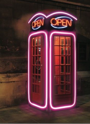 Telephone Kiosk, Neon Box, Telephone Box, Telephone Booth, Phone Box, Phone Booth, Vintage Telephone, Old Phone, Motivational Messages