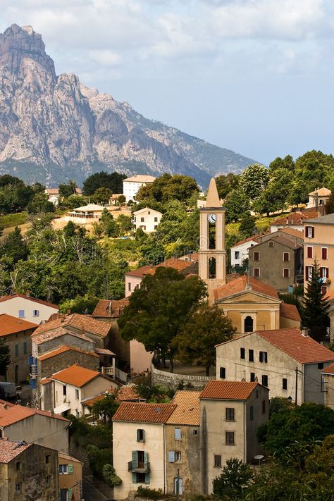 Mediterranean village. Village in the mountains of Corsica, France , #SPONSORED, #Village, #village, #Mediterranean, #France, #Corsica #ad Mediterranean Countryside, Village On A Hill, France Scenery, European Village Aesthetic, Mediterranean Village, Village Images, Minecraft Mediterranean Village, Italian Mountain Village, Mediterranean Scenery