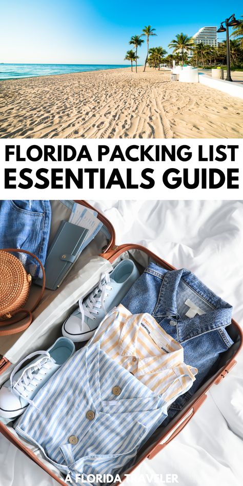 Packing for your next Florida trip? Here are some of the essentials to remember for your Florida packing list. From clothing to beach essentials, here is everything you will need on your Florida vacation. Packing List Florida Vacation, Packing List For Florida In February, Spring Break Packing List Florida, 4 Day Trip Packing List Florida, Florida Weekend Outfits, Florida Beach Vacation Outfits, 5 Day Beach Vacation Packing List, What To Pack For Florida Vacation, Florida Packing List For A Week