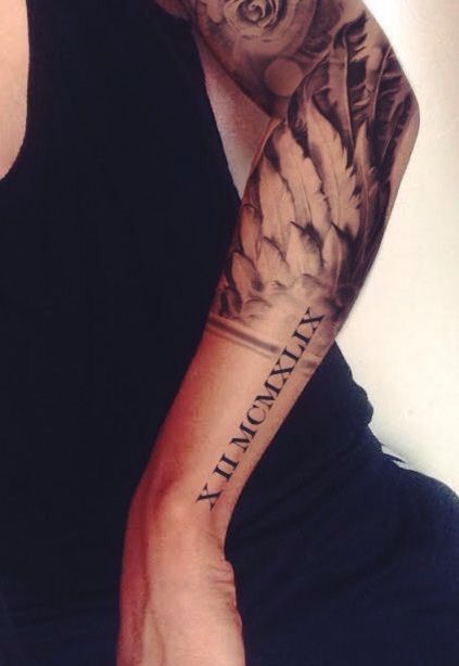 @QueenHowie Tattoos Arm Mann, Roman Numeral Tattoos, Tattoos Arm, Cool Arm Tattoos, Cat Tattoos, Japanese Tattoos, Geniale Tattoos, Arm Band Tattoo, Butterfly Tattoos