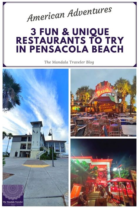 Looking for something tasty in Pensacola Beach, FL? These 3 local restaurants offer mouth-watering menus, ideal locations, and unique decor for a perfect culinary experience. via @TheMandalaTraveler Best Places To Eat In Pensacola Florida, Pensacola Florida Restaurants, Pensacola Beach Restaurants, Pensacola Restaurants, Florida Pensacola, Pcb Florida, Florida 30a, Southern Road Trips, 30th Ideas