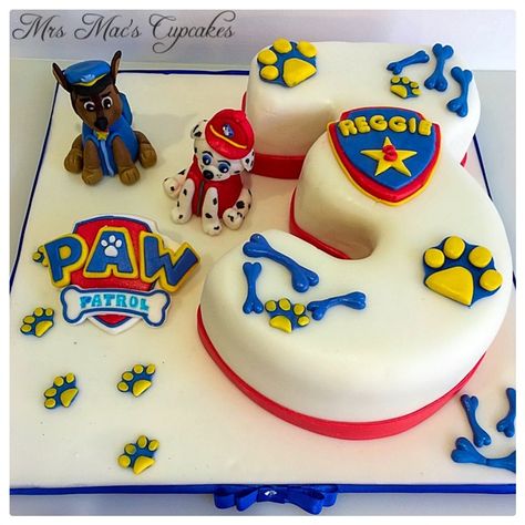 Paw Patrol Number Cake, Number Three Cake, Shoe Storage Design, Minion Birthday Cake, 3 Birthday, Paw Patrol Cake, Minion Birthday, Number Three, Number Cake