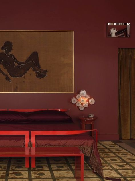 Burgundy Room, Red Interior Design, Tobia Scarpa, Bedroom Red, Red Rooms, Dream House Decor, Bedroom Inspo, Home Interiors, House Inspo