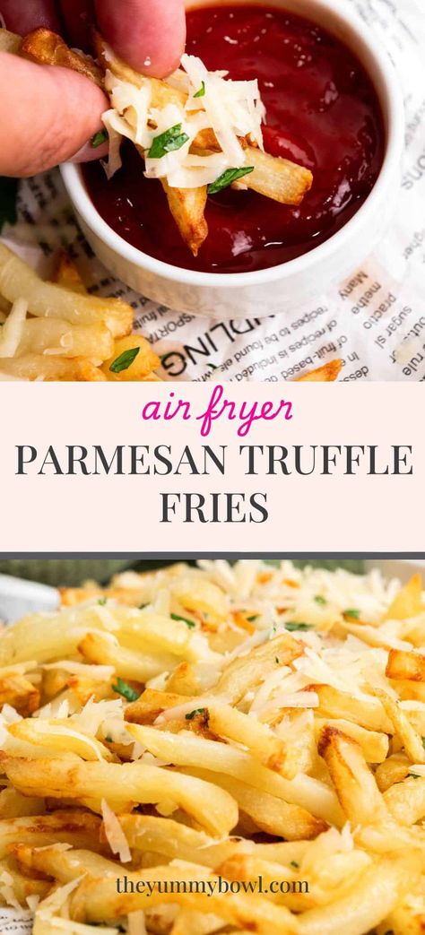 Crispy Parmesan Truffle Fries in the Air Fryer Fries In The Air Fryer, Snack At Home, Parmesan Truffle Fries, Truffle Fries, Air Fryer Oven, Deep Fry, Easy Air Fryer, Best Side Dishes, Air Fry