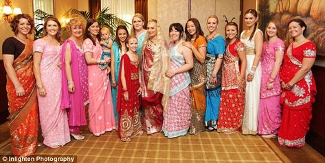 'Human rainbows': While not essential, wearing a sari to a traditional Indian wedding show... What To Wear To Indian Wedding Guest, Indian Wedding Attire Guest, Sikh Wedding Guest Outfit, Neat Dress, Indian Wedding Guest Dress, Wedding Guests Photos, Indian Wedding Guest, Wedding Guess, Indian Reception