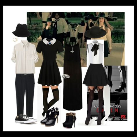 Modern day witch♡ Coven Costume, Coven Fashion, Modern Witch Outfit, Modern Day Witch, American Horror Story Coven, Witch Coven, Witch Fashion, Witchy Fashion, Casual Cosplay