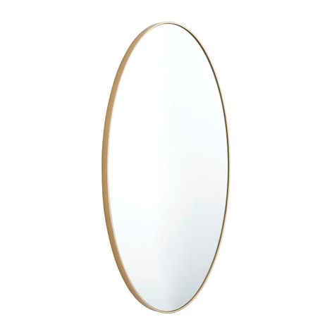 Mercer41 Wall Mirror | Wayfair Gold Mirror Decor, Entryway Dining Room, Entryway Mirror, Gold Mirror Wall, Contemporary Wall Mirrors, Oval Wall Mirror, Nails And Screws, Home Space, Contemporary Frames