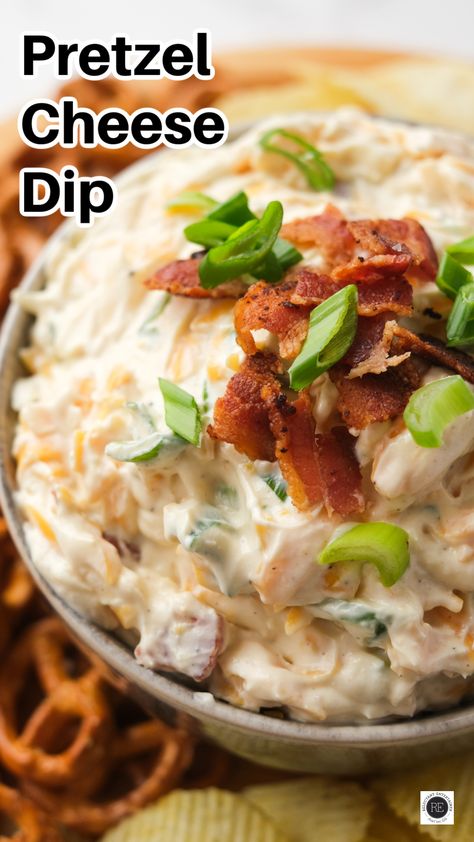 Cheesy Pretzel Dip, Pretzel Crisps Dip, Pretzel Cheese Dip, Dip For Pretzels, Savory Spreads, Pretzel Dip Recipes, Cold Dip Recipes, Savory Dips, Christmas Essentials