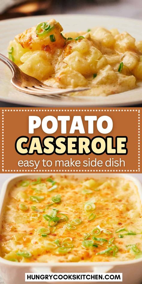 This Cheesy Potato Casserole is your new holiday favorite! Loaded with melted cheese and tender potatoes, this casserole is perfect for family dinners, potlucks, or holiday gatherings. A crowd-pleaser for any occasion! Get the full recipe now! Easy Potato Casserole, Fall Dinners, Cheesy Potato Casserole, Thanksgiving Side Dish, Baked Potato Casserole, Cheesy Potato, Potatoe Casserole Recipes, Thanksgiving Recipes Side Dishes, Potluck Dishes