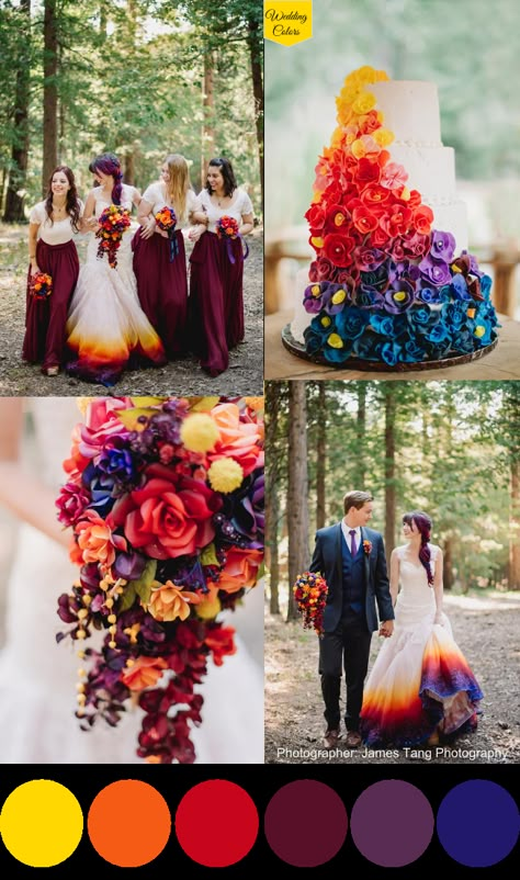 Dye Wedding Dress, Gaun Abad Pertengahan, Boda Mexicana, Rainbow Wedding, Sunset Wedding, Cute Wedding Ideas, Summer Wedding Dress, Wedding In The Woods, Wedding Color